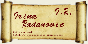 Irina Radanović vizit kartica